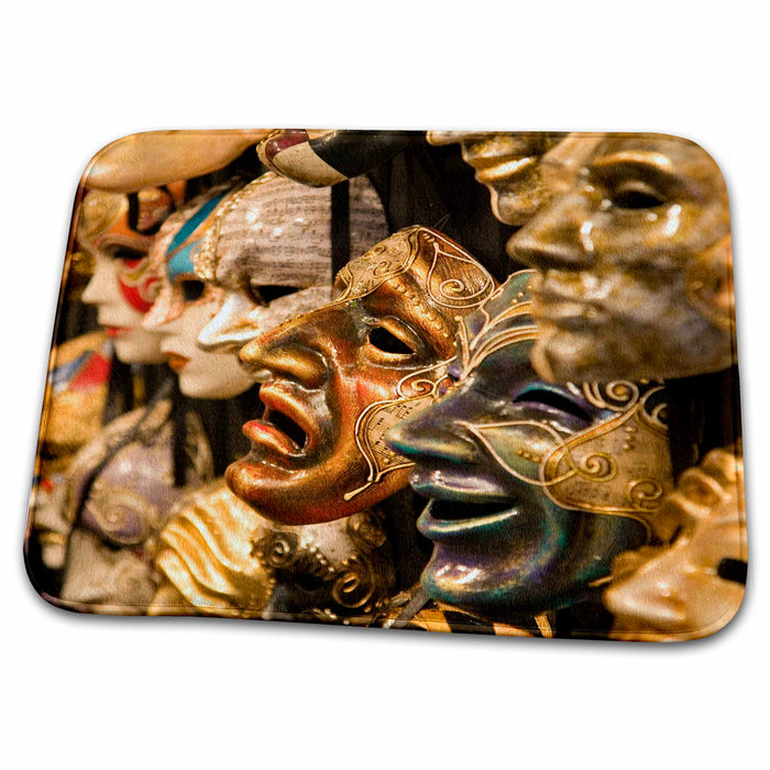 Dish Drying Mat - Venetian carnival masks, Venice, Italy - EU16 KPI0010 - Kristin Piljay Venice