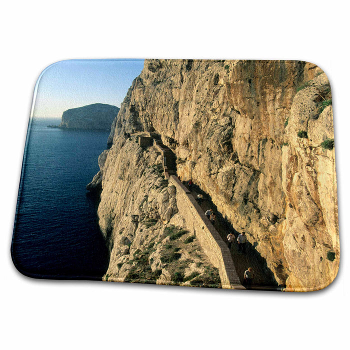 Dish Drying Mat - Italy, Sardinia, Capo Caccia, Neptunes Grotto trail - EU16 KSC0000 - Kevin Schafer Cliffs