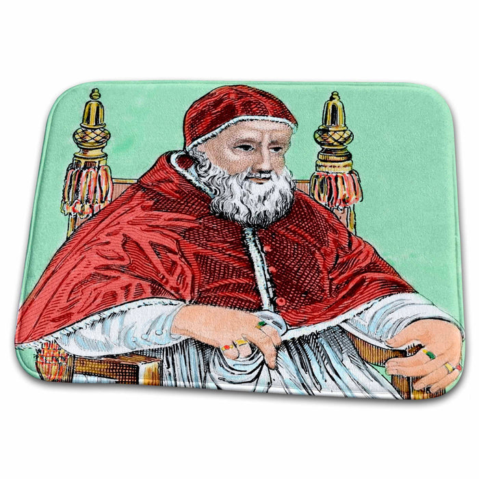 Dish Drying Mat - Julius II, Pope from 1503 to 1513, engraving - EU16 PRI0098 - Prisma Engravings