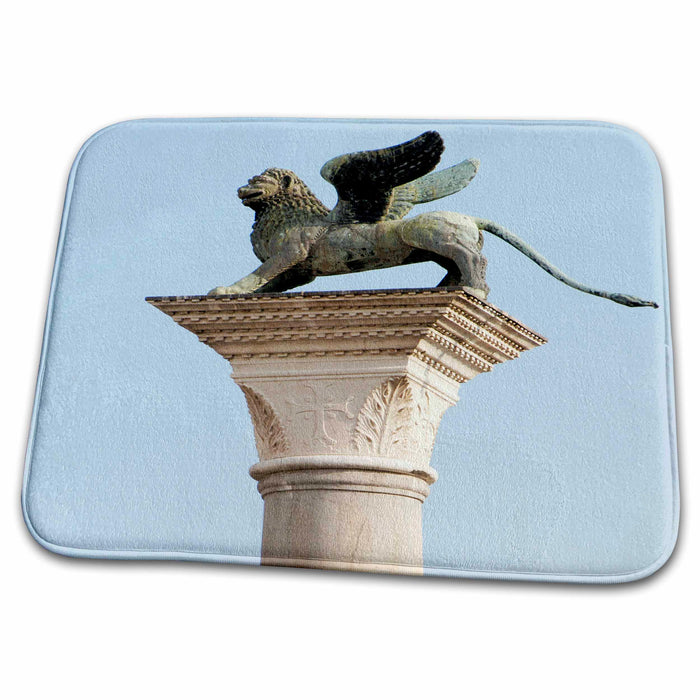 Dish Drying Mat - Winged lion statue, Saint Mark, Piazzetta, Venice. Italy - EU16 PRI0186 - Prisma Statues