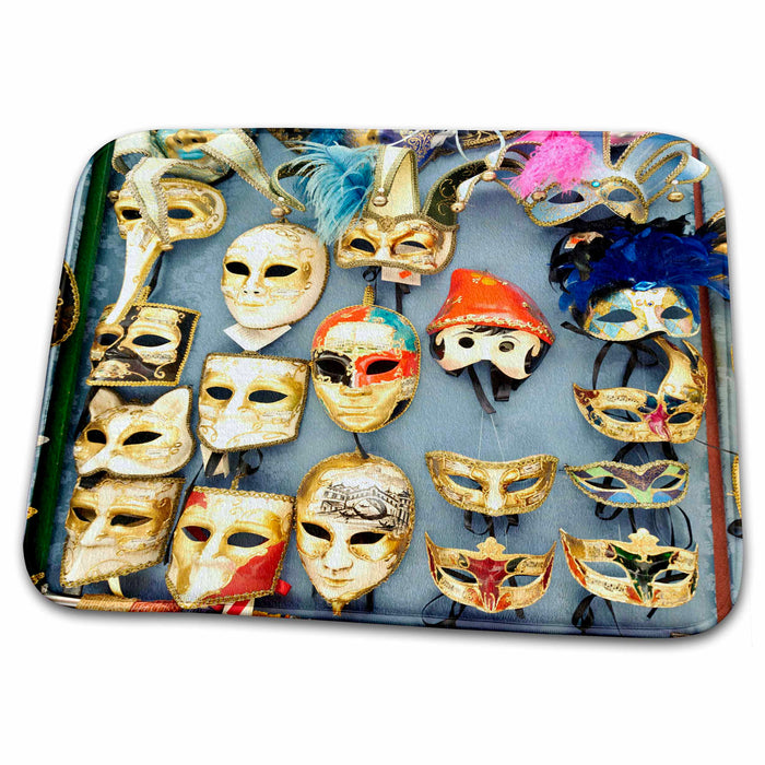 Dish Drying Mat - Italy, Venice, Burano, Venetian carnival masks - EU16 RDU0163 - Richard Duval Venice