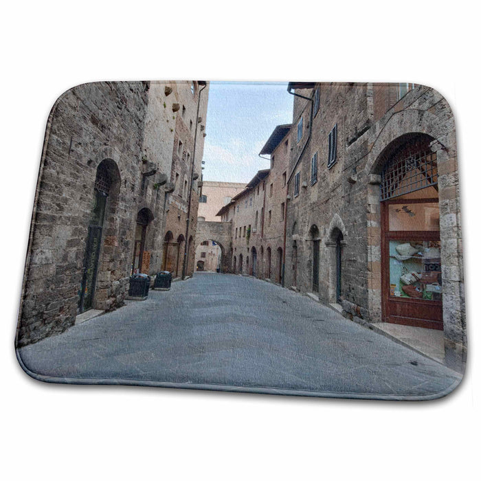 Dish Drying Mat - Italy, Tuscany, San Gimignano, Street - EU16 RTI0012 - Rob Tilley Tuscany