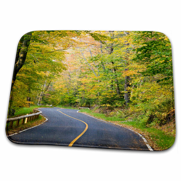 Dish Drying Mat - Autumn, Road, Mt Greylock, Massachusetts - US22 JMO0444 - Jerry and Marcy Monkman Autumn