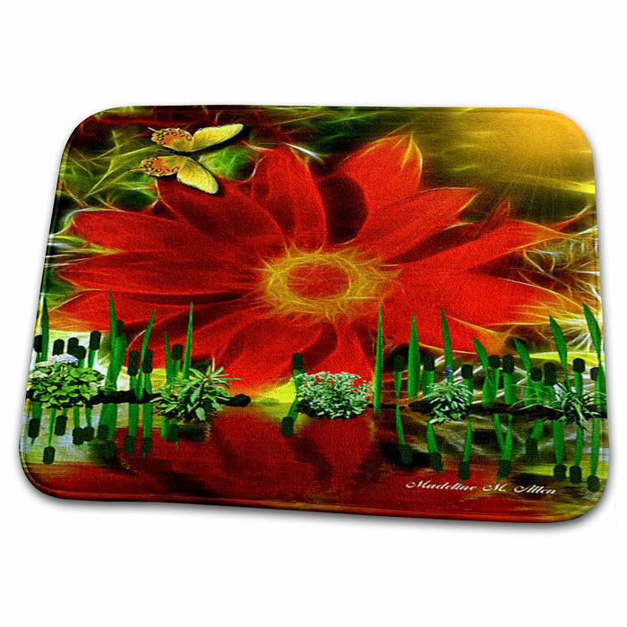 Dish Drying Mat - Feng Shui Flower Art Designs