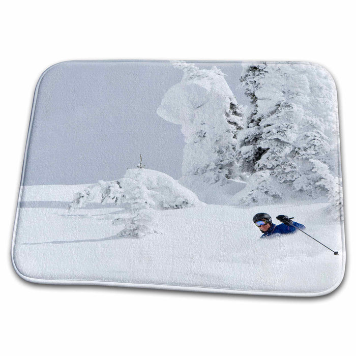 Dish Drying Mat - Skiing, Whitefish Mountain Resort, Montana - US27 CHA1274 - Chuck Haney Skiing