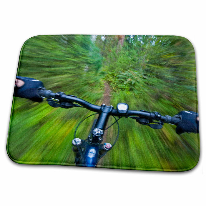 Dish Drying Mat - Singletrack trail, Bicycling, West Glacier Montana - US27 CHA1677 - Chuck Haney Bicycling