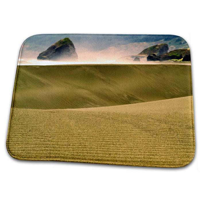 Dish Drying Mat - Oregon. Sand dunes in late light along coast - US38 BJA0090 - Jaynes Gallery Beaches