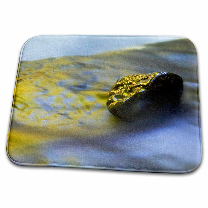 Dish Drying Mat - USA, Oregon. Reflections on rock in stream - US38 BJA0091 - Jaynes Gallery Streams