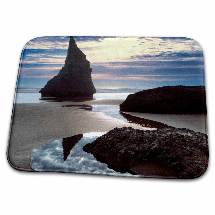 Dish Drying Mat - Oregon, Face Rock Wayside. Seastack, beach - US38 RER0111 - Ric Ergenbright Beaches