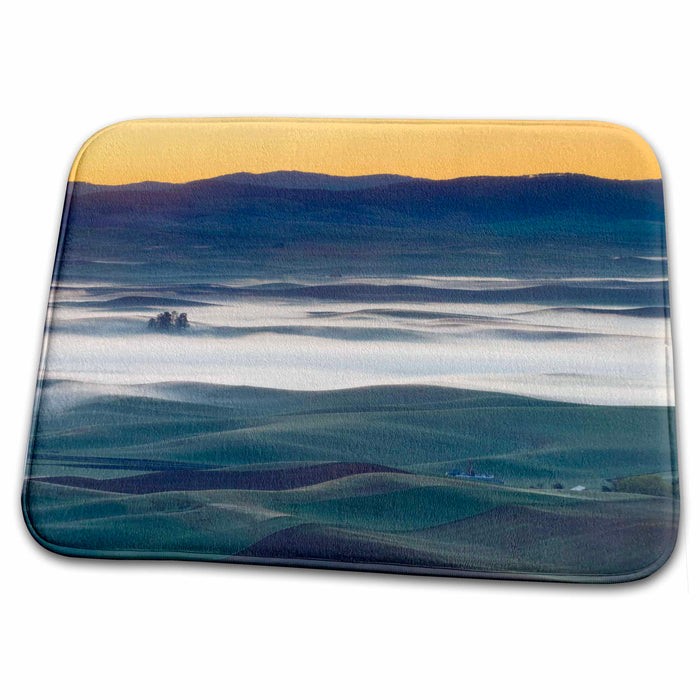 Dish Drying Mat - Washington, Palouse Farm Fields, Steptoe Butte SP - US38 RTI0038 - Rob Tilley Farms