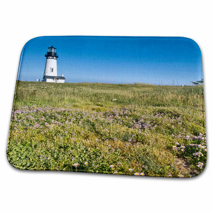 Dish Drying Mat - USA, OR, Newport, Yaquina Head Lighthouse - US38 RTI0047 - Rob Tilley Lighthouses