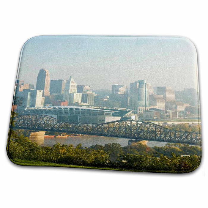 Dish Drying Mat - USA, Ohio, Cincinnati Morning City View - US38 WBI0030 - Walter Bibikow Ohio