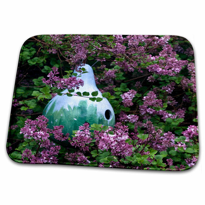 Dish Drying Mat - Pennsylvania. Birdhouse, lilac tree, garden - US39 BJA0051 - Jaynes Gallery Gardens