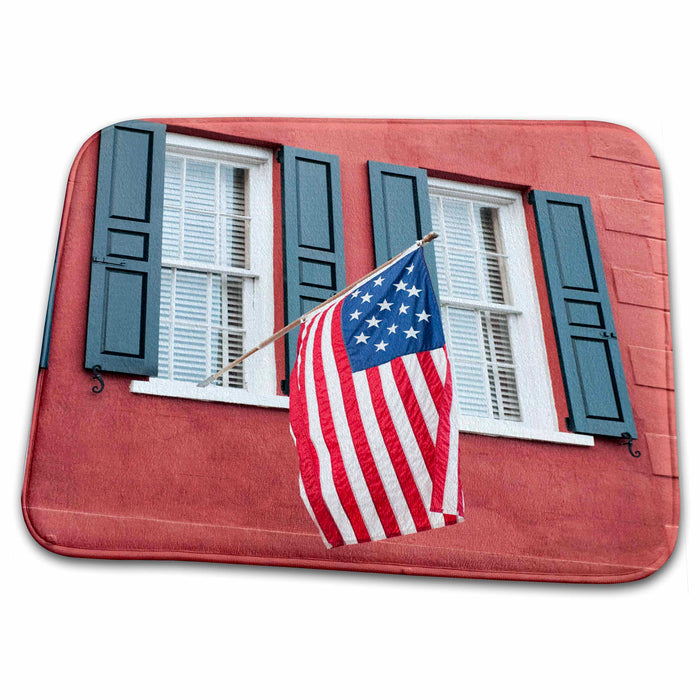 Dish Drying Mat - Amerian flag, downtown Charleston, South Carolina - US41 RKL0064 - Raymond Klass Flags