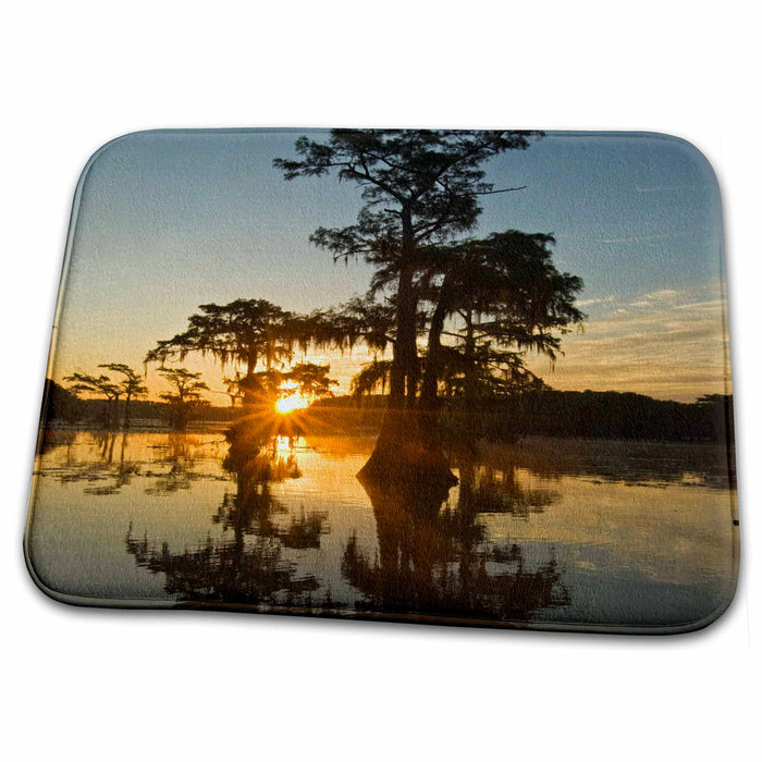 Dish Drying Mat - Sunrise on Caddo Lake, Texas - US44 LDI0132 - Larry Ditto Lakes