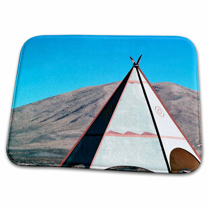 Dish Drying Mat - Texas, Big Bend. Shelter shaped as a teepee - US44 LNO0041 - Luc Novovitch Texas