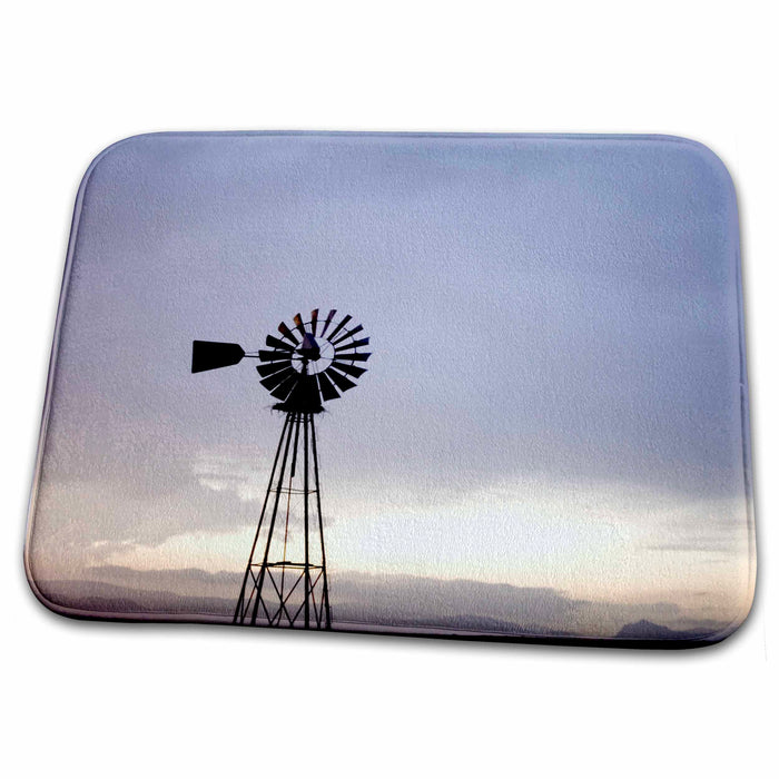 Dish Drying Mat - Texas, Marathon. Stormy weather at sunset - US44 LNO0118 - Luc Novovitch Texas