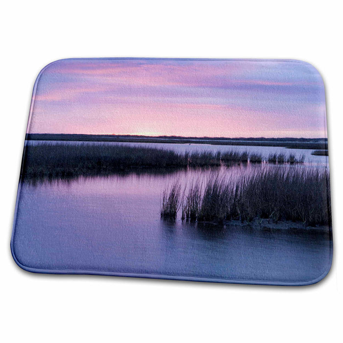 Dish Drying Mat - Winter over Welder flats, Espiritu Santo bay, Texas - US44 MPR0130 - Maresa Pryor Sunrises