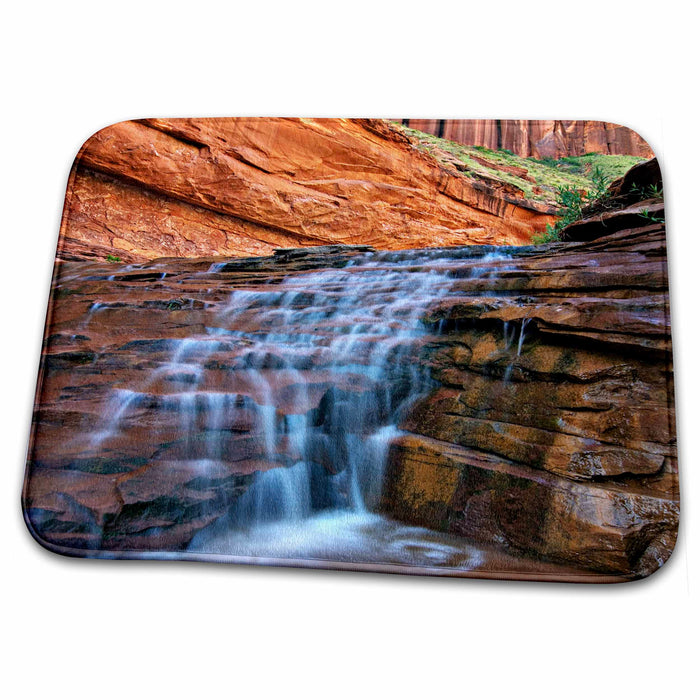 Dish Drying Mat - Utah, Escalante Wilderness. Waterfall, Coyote Gulch - US45 DSV0069 - David Svilar Waterfalls