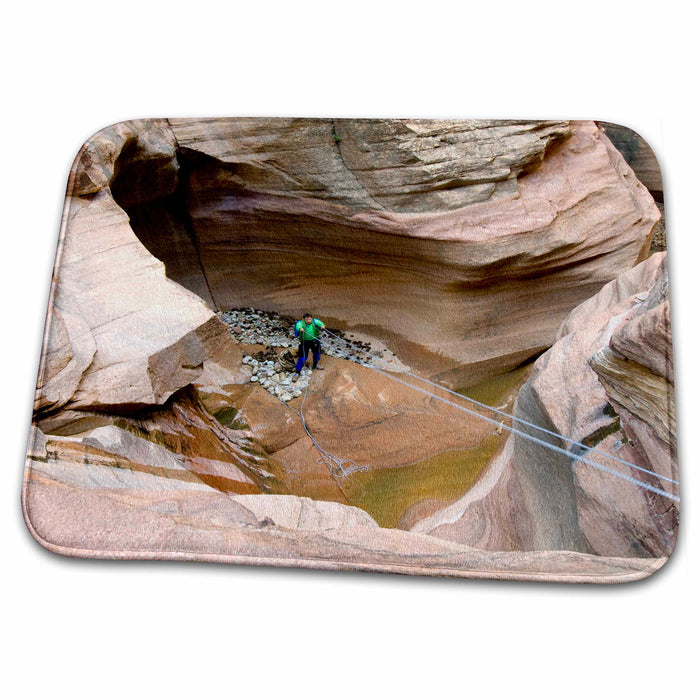 Dish Drying Mat - Rappelling in Pine Creek Canyon, Zion NP, Utah - US45 HGA0088 - Howie Garber Utah