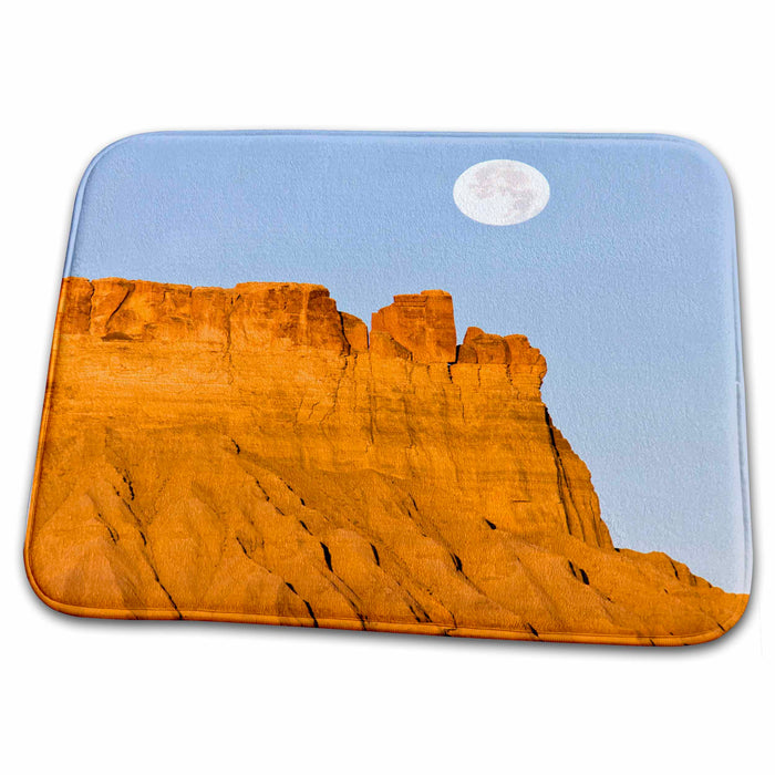 Dish Drying Mat - Full moon, Factory Butte, desert of Utah - US45 JGS0019 - Jim Goldstein Moons