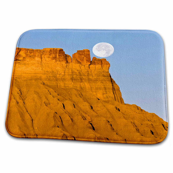 Dish Drying Mat - Full moon, Factory Butte, desert of Utah - US45 JGS0020 - Jim Goldstein Moons