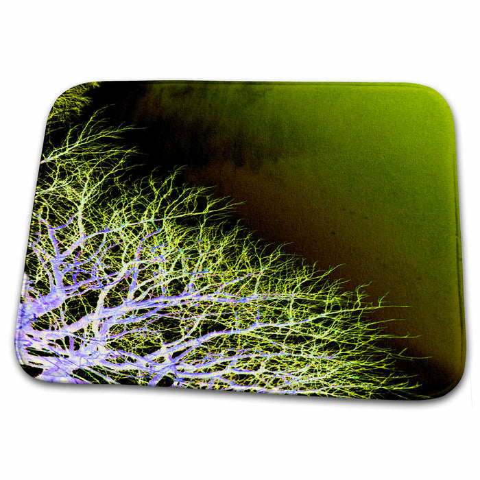 Dish Drying Mat - Glowing Icy Branches Winter