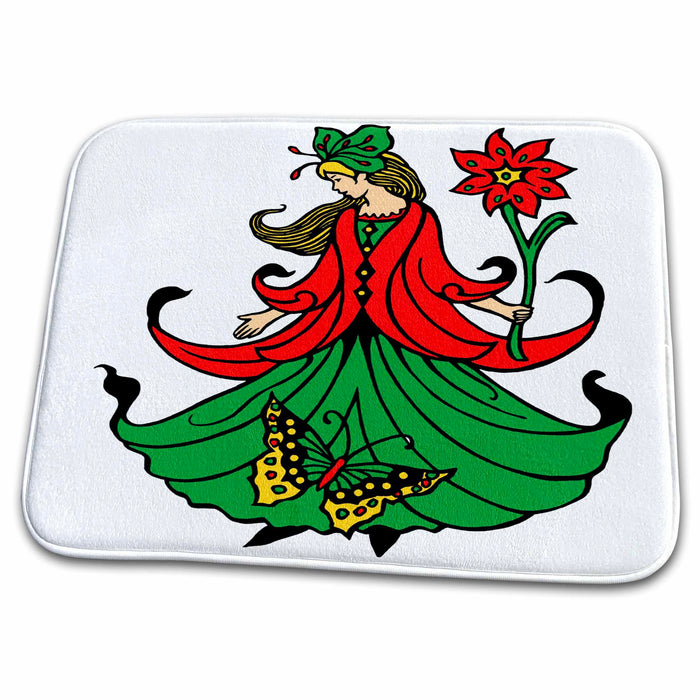 Dish Drying Mat - Christmas Fairie Christmas