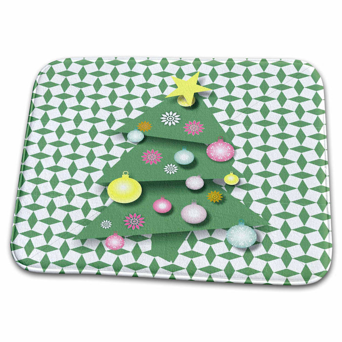 Dish Drying Mat - Crazy Christmas Tree Christmas