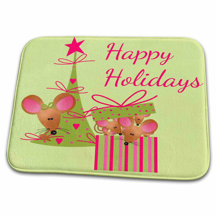 Dish Drying Mat - Christmas Full of Mice Christmas