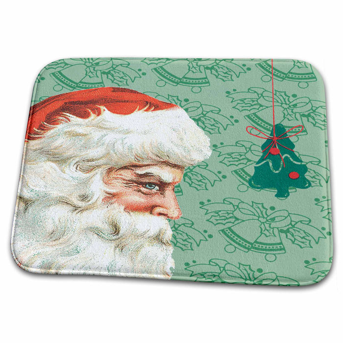 Dish Drying Mat - Santa and Christmas Tree Ornament Christmas