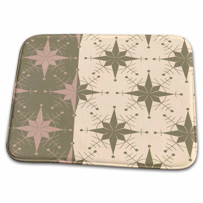 Dish Drying Mat - Vintage Christmas Star Pattern in Mauve TNMPastPerfect Christmas