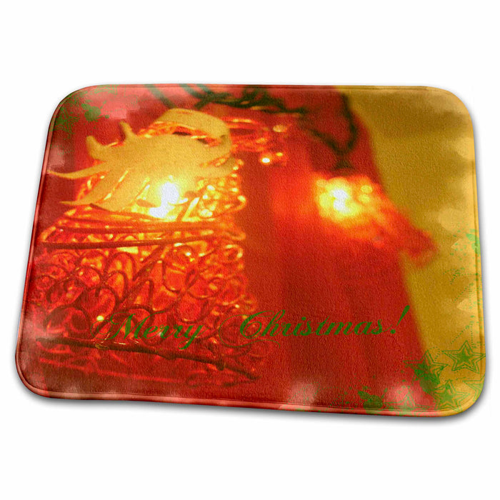 Dish Drying Mat - Christmas lights shining bright on Christmas Eve s Photos - Christmas