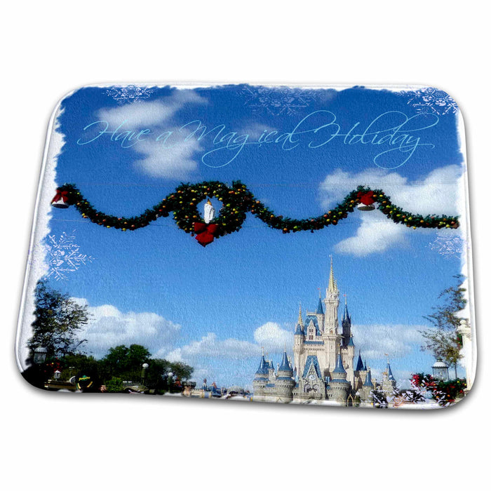 Dish Drying Mat - Castle in the park all ready for the holiday season s Photos - Florida Christmas