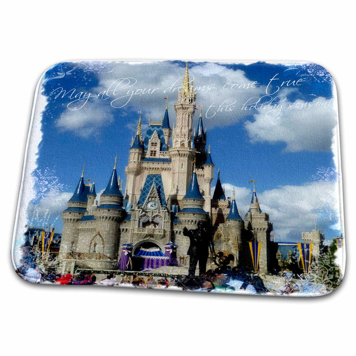 Dish Drying Mat - Castle surrounded by thousands of excited fans s Photos - Florida