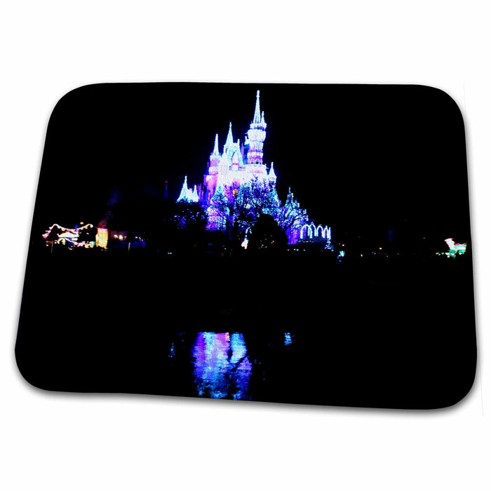 Dish Drying Mat - Castle perfectly lit up in the heart of the park s Photos - Florida