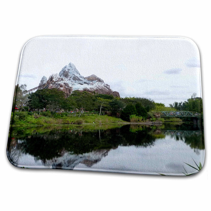 Dish Drying Mat - Pretty scene of mountain overlooking water in the park s Photos - Florida