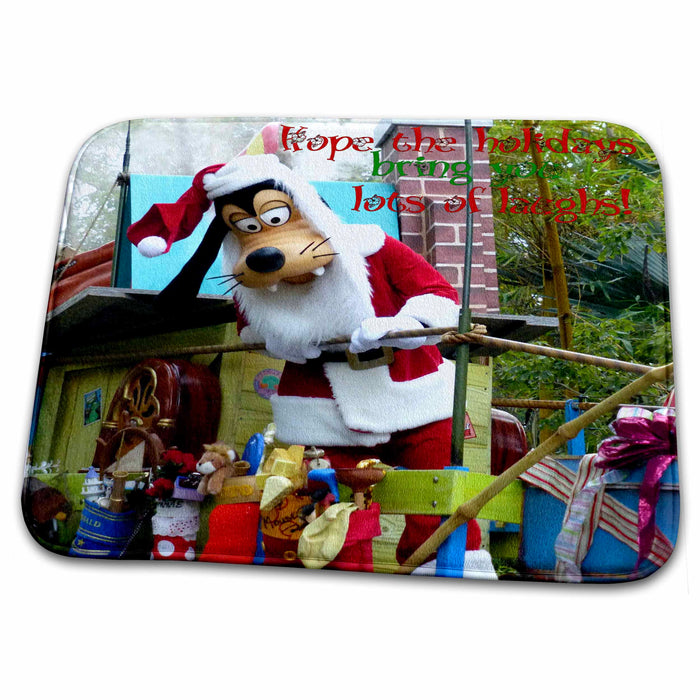 Dish Drying Mat - Character acting silly with all the Christmas presents s Photos - Florida Christmas