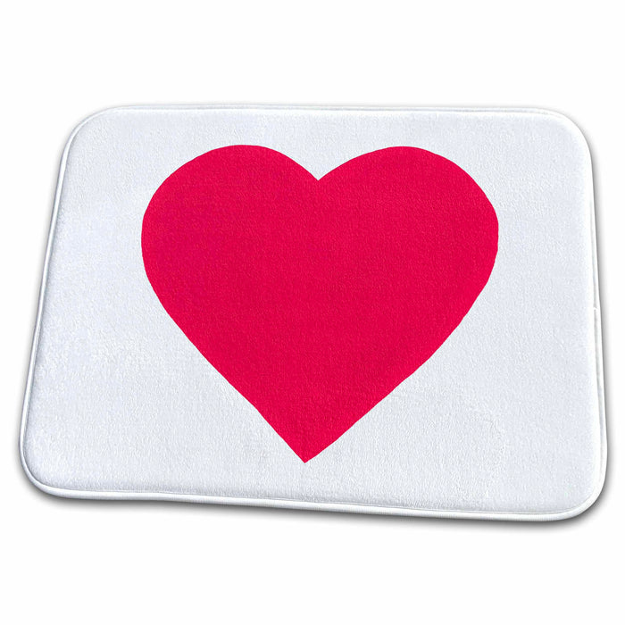 Dish Drying Mat - Painting of One Red Heart sArt Hearts