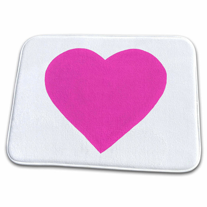 Dish Drying Mat - Painting of One Pink Heart sArt Hearts