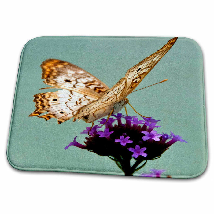 Dish Drying Mat - Butterfly with pink flower Floral