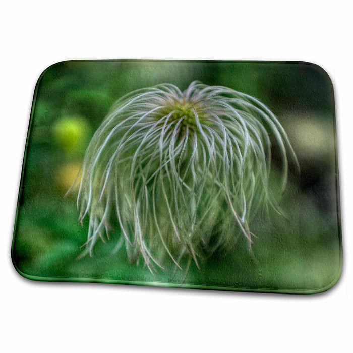 Dish Drying Mat - Flower green background Floral