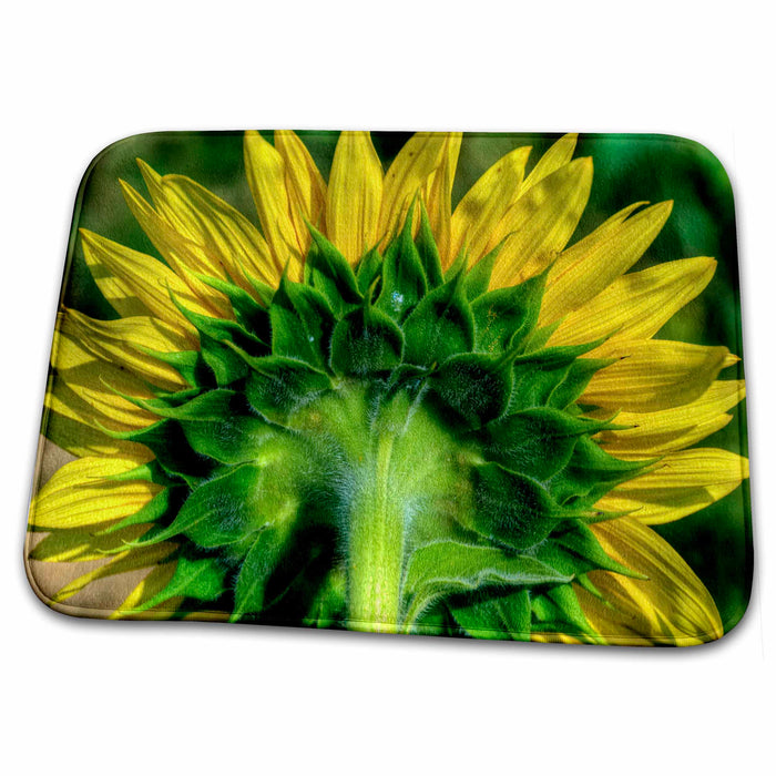 Dish Drying Mat - back of sunflower Floral