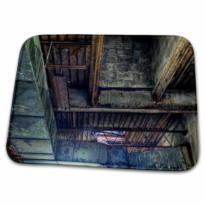 Dish Drying Mat - ceiling in abandoned warehouse Photography