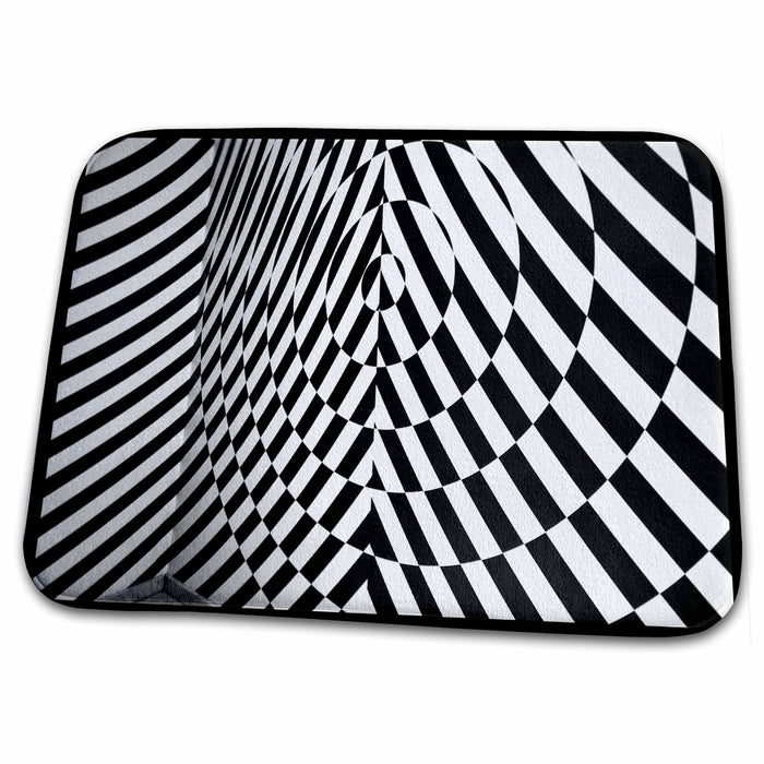 Dish Drying Mat - black and white wall with black framing Photography