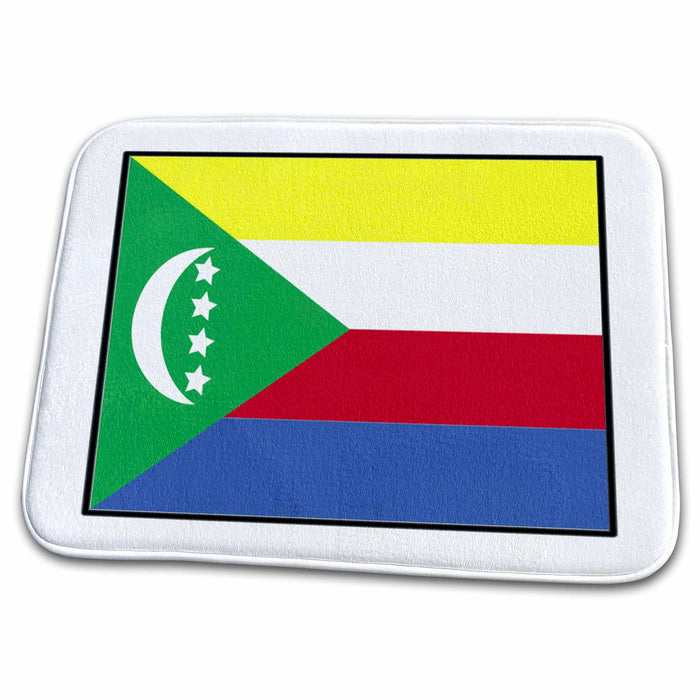 Dish Drying Mat - Photo Of Union Of The Comoros Flag Button World Flag Buttons