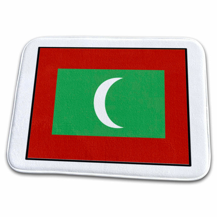 Dish Drying Mat - Photo Of Maldives Flag Button World Flag Buttons