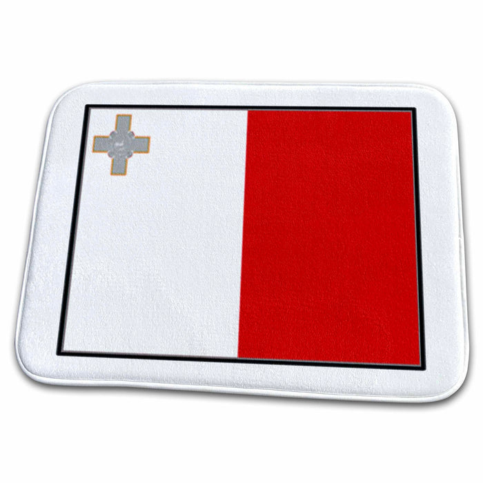 Dish Drying Mat - Photo Of Malta Flag Button World Flag Buttons