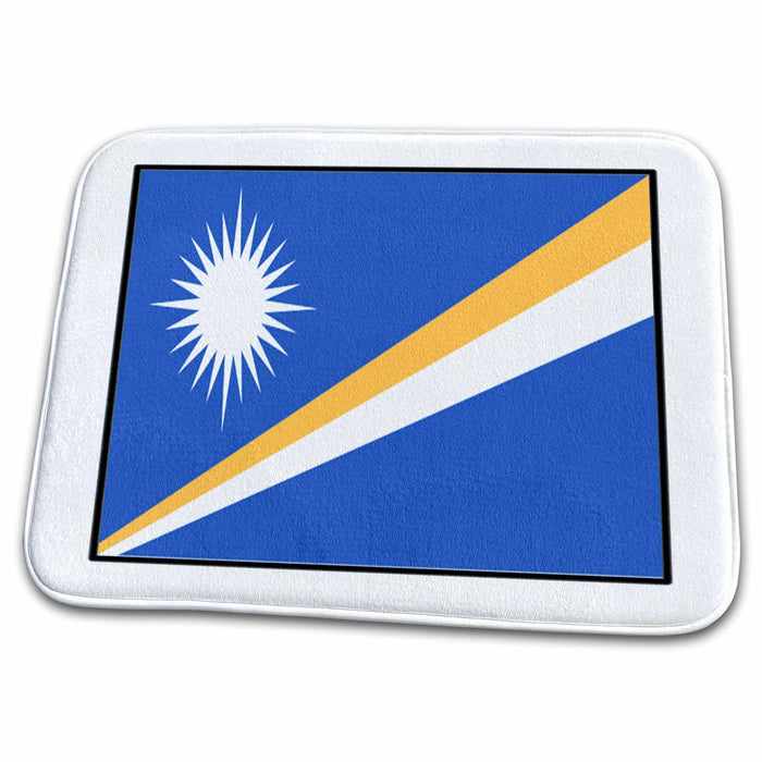 Dish Drying Mat - Photo Of Marshall Islands Flag Button World Flag Buttons