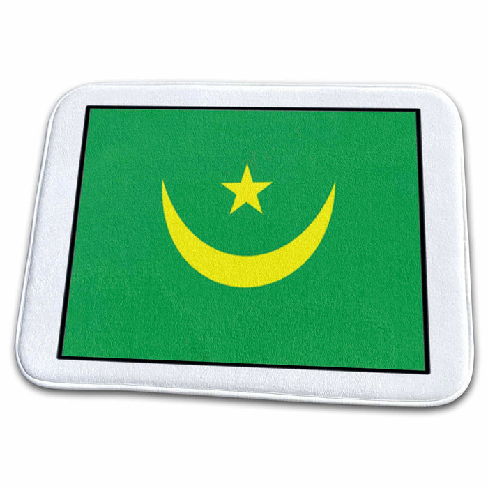 Dish Drying Mat - Photo Of Mauritania Flag Button World Flag Buttons